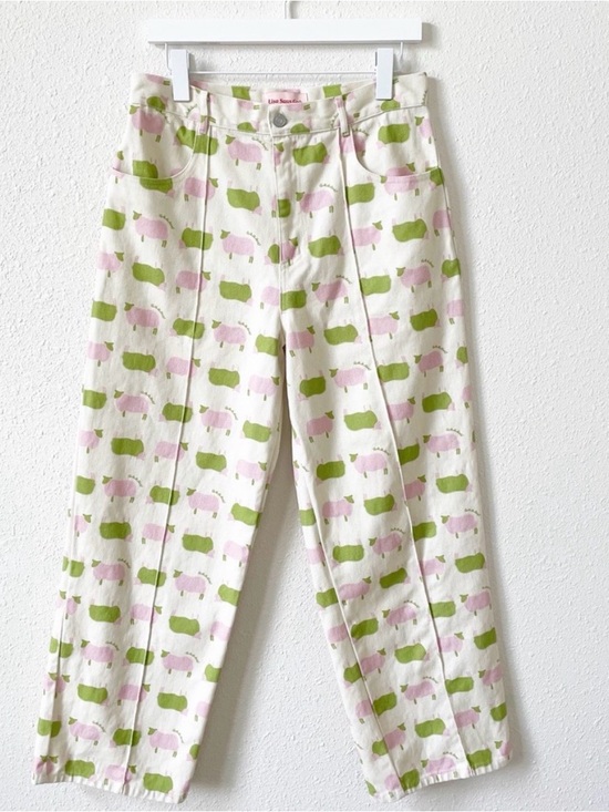 Lisa Says Gah Denim - Lisa Says Gah Robyn Jeans Pink Green Sheep Size 32 Colorful Novelty Animal
